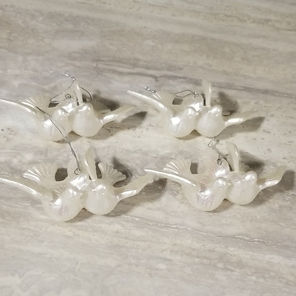 Elegant White Dove Ornaments